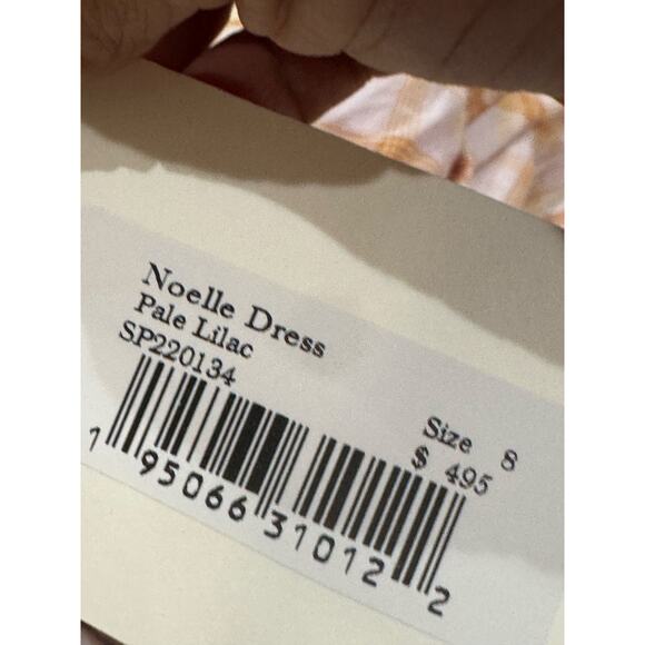 ULLA JOHNSON Noelle open back Maxi Sundress Dress In Pale Lilac/soft pink sz 8 - Picture 7 of 16